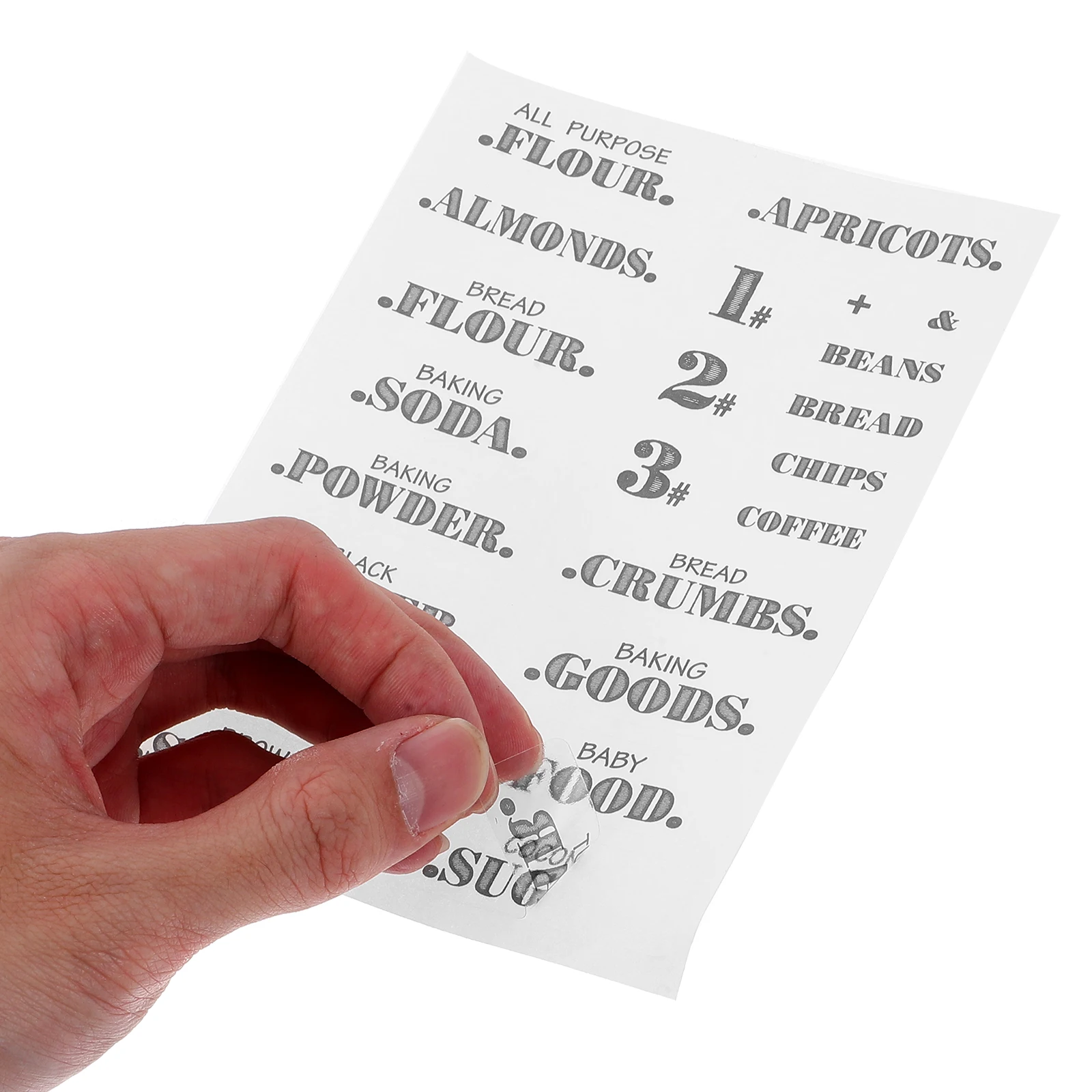 6 Sheets Transparent Kitchen Labels Waterproof Food Organizing Stickers for Pantry Glass Jars and Containers