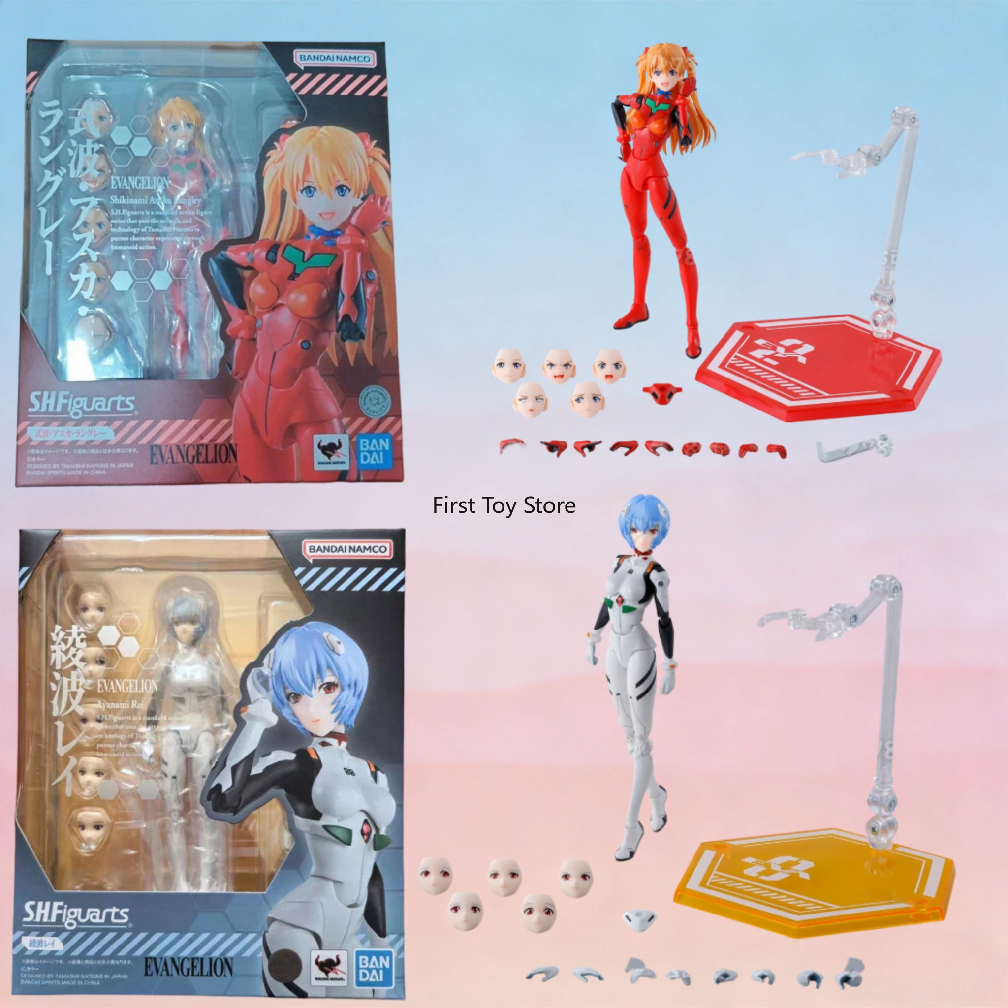 

In-stock Bandai SHF Rei Ayanami Asuka Evangelion: New Theatrical Edition 1/12 Action Figure Model Collectible Gift