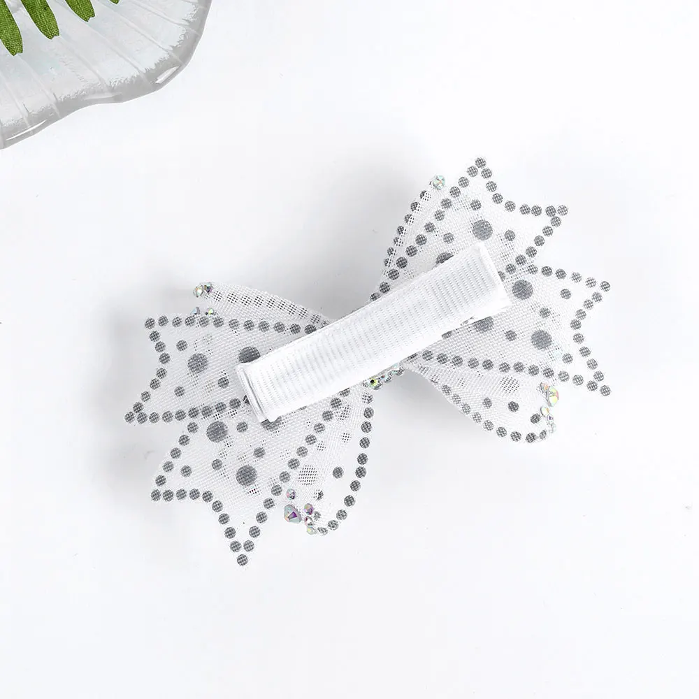 Double Layer Bow Hair Clips Shinng Princess Rhinestone Hairpin Boutique Girls Barrettes Headwear Hair Accessories For Kids