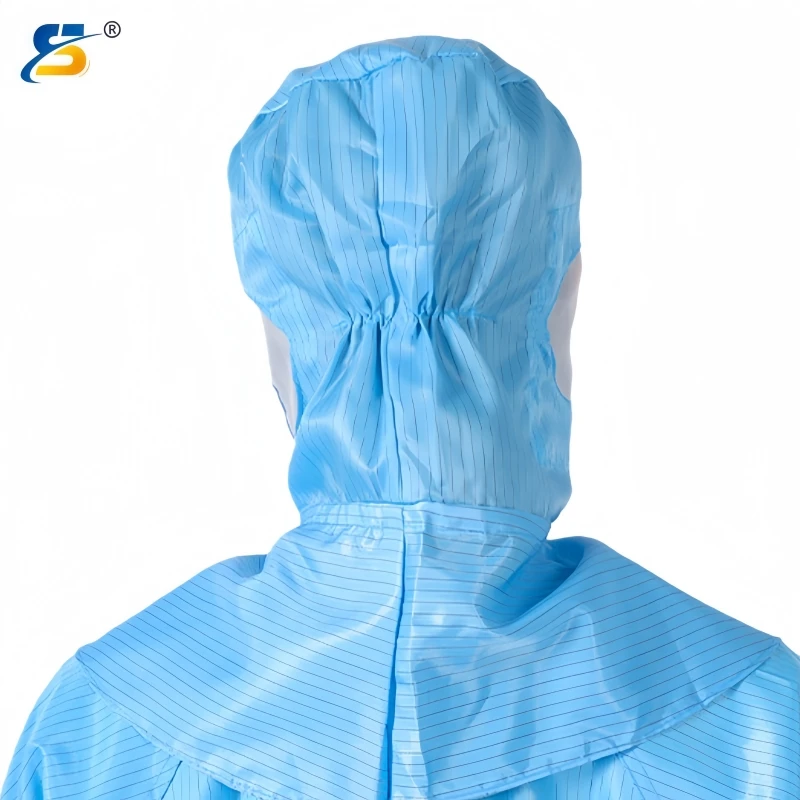 New neck protection shawl hat striped anti-static purification workshop work cap solid color breathable labor protection helmet
