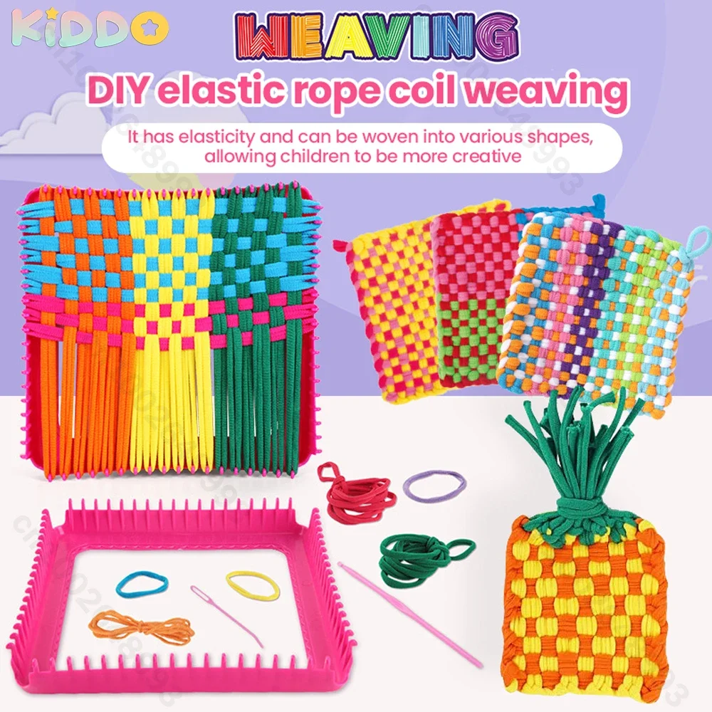 Children's Crafts 12/8 Color Handmade Toys Knitting Weaving Loom Set Rope Hook Needle Accessories Crochet String Maker Tool Girl