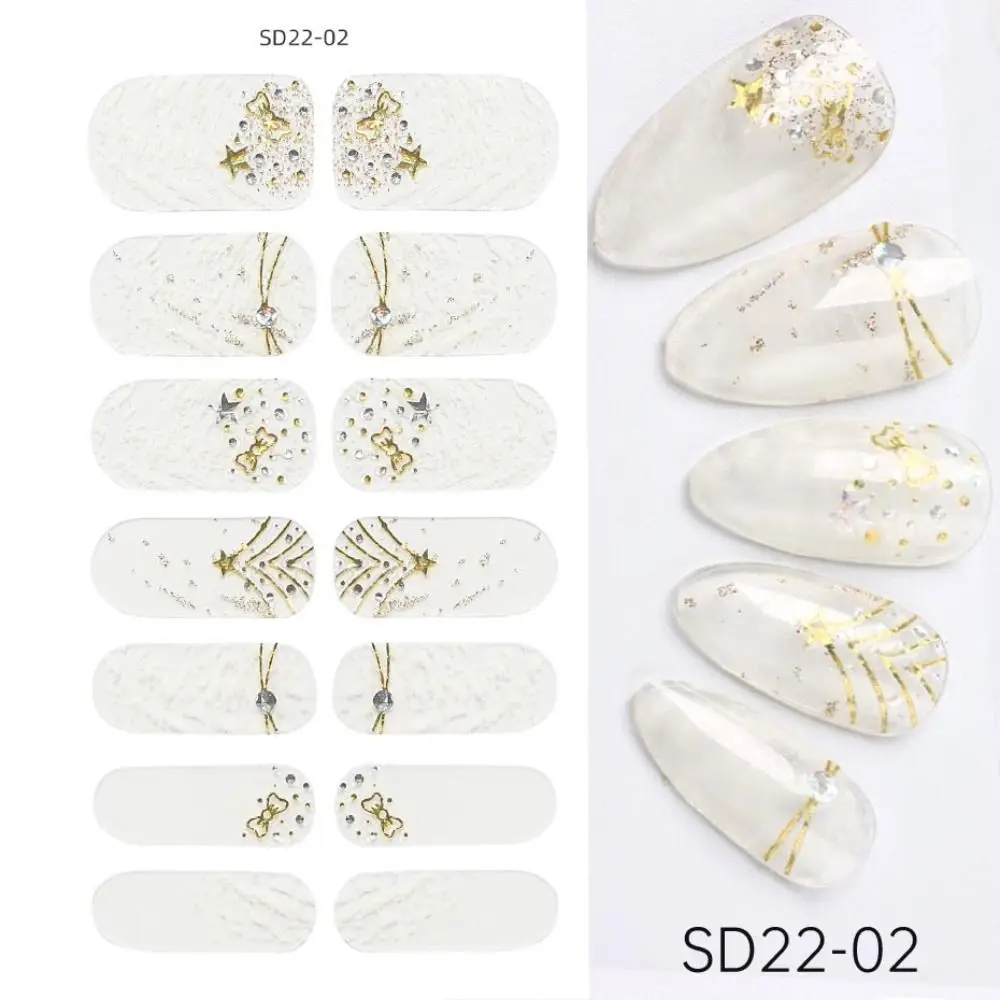 冬ジェルネイルアートステッカー スノーフレークグリッターレーザーフルカバーネイルステッカー フルカバーブロンジングラップ 自己粘着ネイルデカール