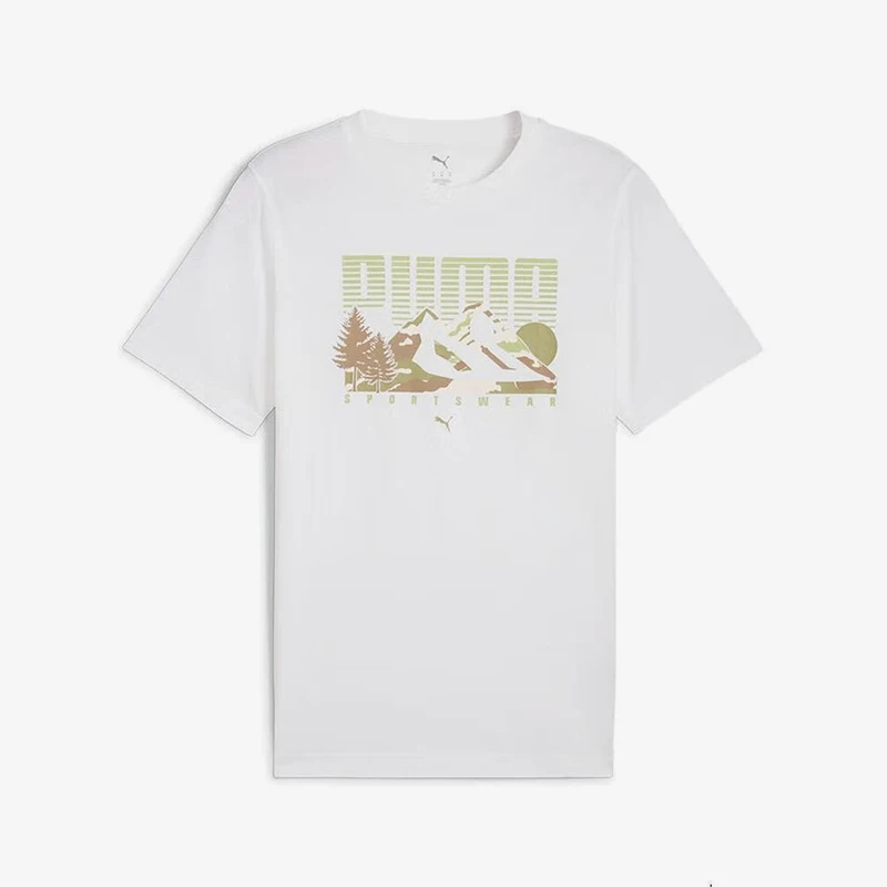 

PUMA Genuine 2025 летняя мужская повседневная дышащая прочная повседневная футболка 688950-02