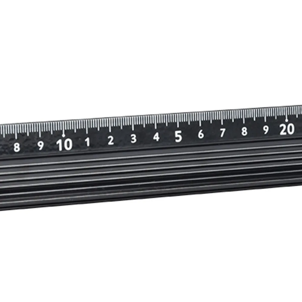 ไม้บรรทัดตัดอลูมิเนียมอัลลอยด์ 20 ซม. สีดำ ไม้บรรทัดนิรภัยพร้อมตัวป้องกัน พร้อมแถบยาง 30 ซม. ไม้บรรทัดตัดแบบตัว L