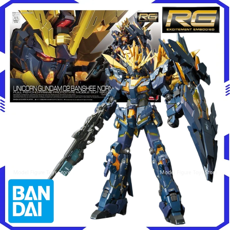 

Bandai Genuíno 1/144 RG-Banshee Model Kit Anime Warrior Component Model Anime Action Character Doll Toy Gift Boy's Gift