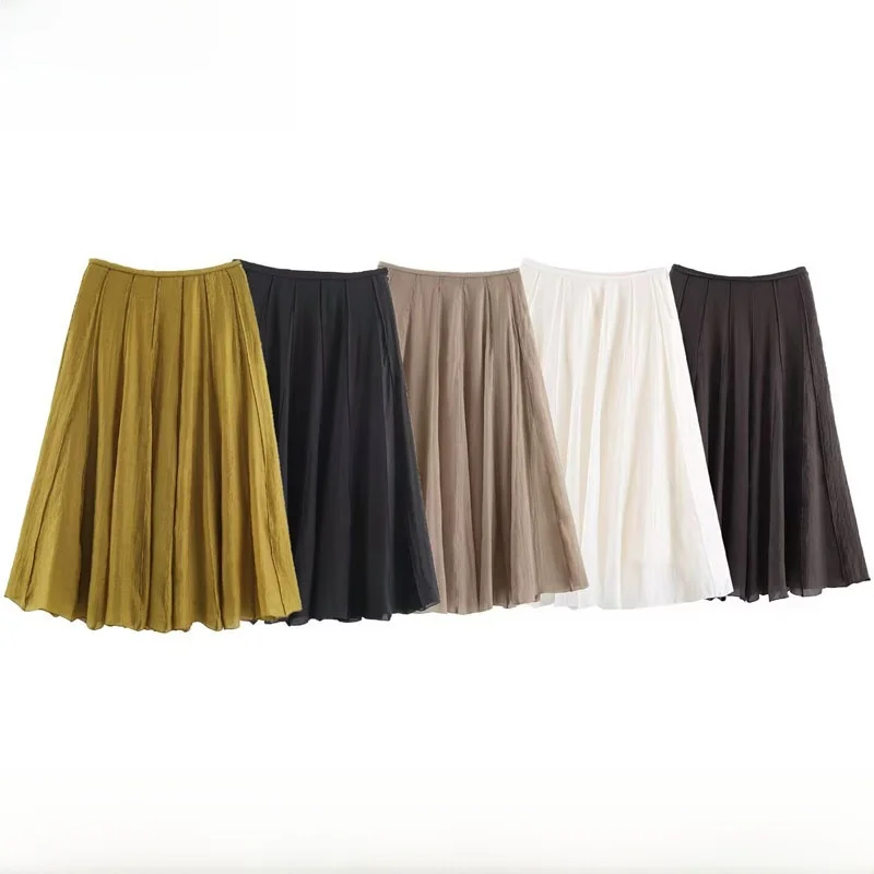 Fashionable ZR Style Women's Pants Spring Summer New Arrival Drapey Splicing Design Standard Fit A-Line Skirt Polyester Fiber