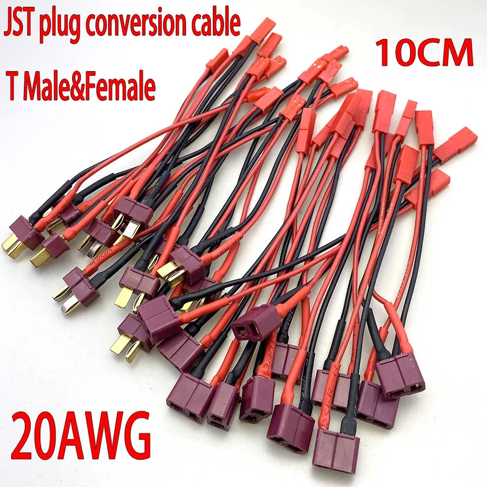 

17pcs Lithium Battery Adapter Connector: JST to T-Plug, JST to XT60, Male & Female Heads, RC Model Conversion Cable Accessories