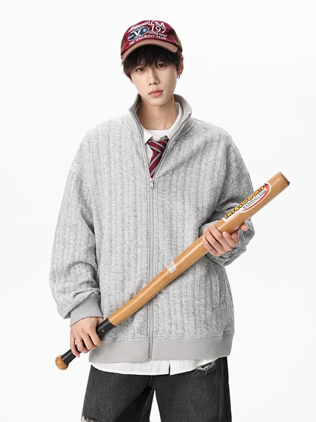 

Мужская повседневная спортивная толстовка с длинным рукавом, воротником-стойкой, свободного кроя, из полиэстера, устойчивая к деформации, для осеннего сезона, новинка GPOUHO