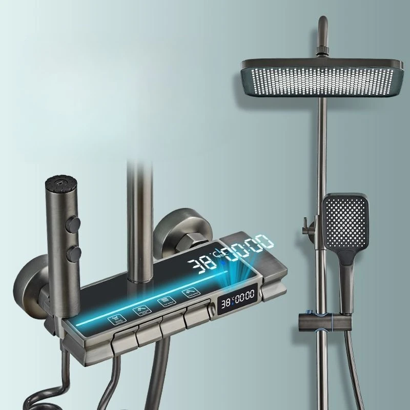 

Набор душевых насадок для домашней ванной комнаты с цифровым дисплеем холодной и горячей воды, насадка для душа под давлением, смеситель для ванной комнаты, насадка для душа в ванной комнате