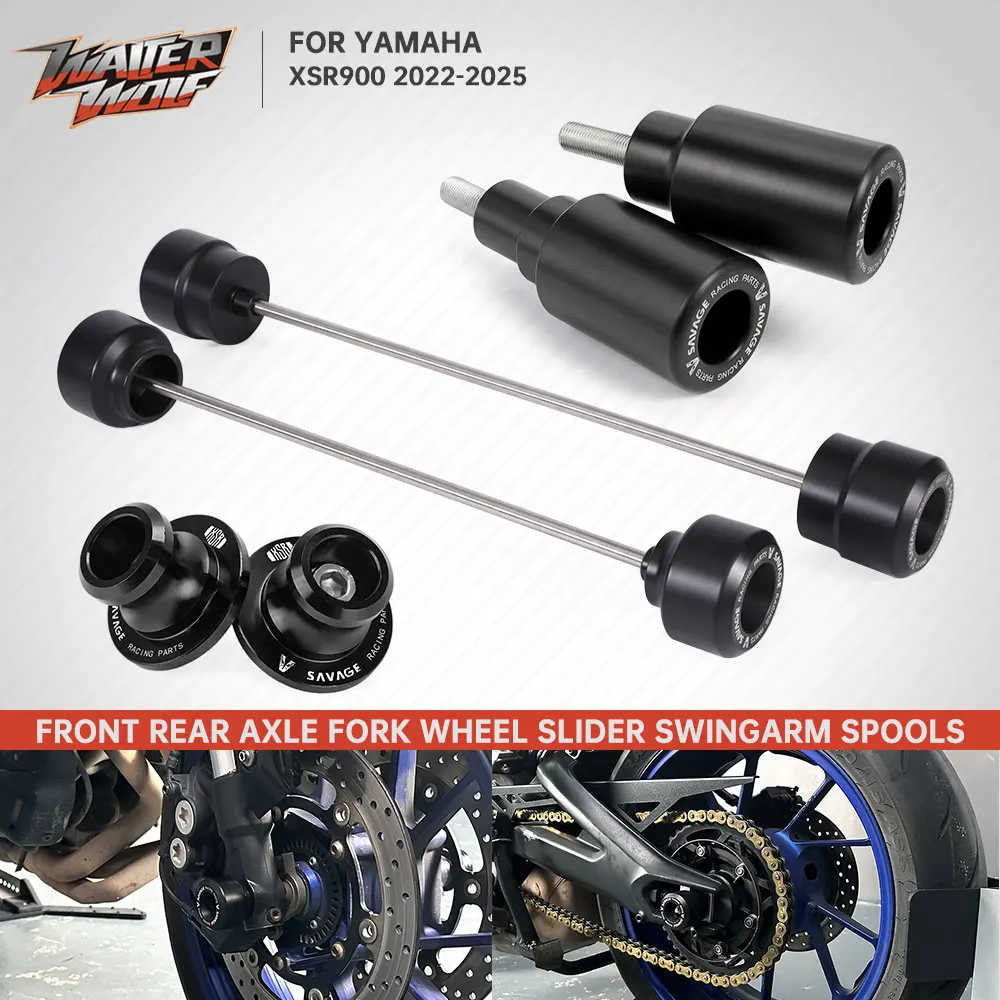 オートバイのフロントリアホイールスライダーヤマハ XSR900 2022-2025 フェアリングフレームクラッシュスライダースイングアームスプールスタンド XSR 900 2024