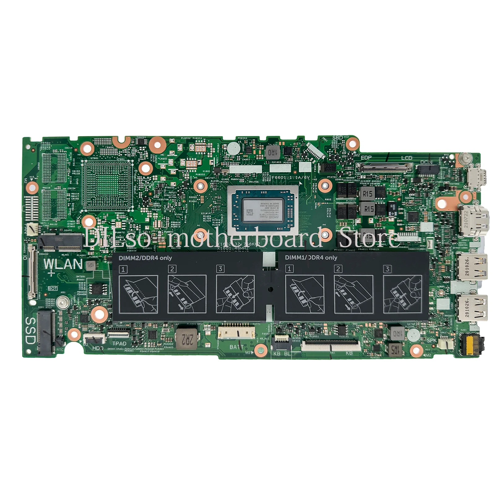 KEFU 18796-2 Mainboard For Dell Inspiron 5585 5485 Laptop Motherboard With R5-3500 R7-3700 DDR4 MB UMA 100% Tested Fast Ship