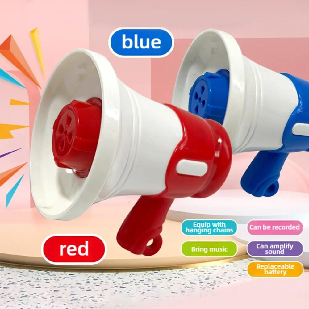녹음 가능한 미니 스피커 확성기 휴대용 열쇠 고리 어린이 확성기 야외 확성기 감압 장난감