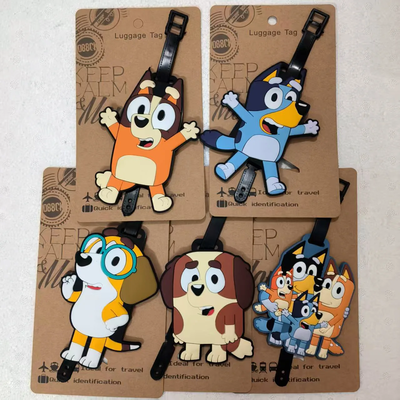 

Blueys Cartoon Luggage Tag Luggage Check Identification Tag Hanging Tag Backpack Portable Pendant Children's Birthday Gift