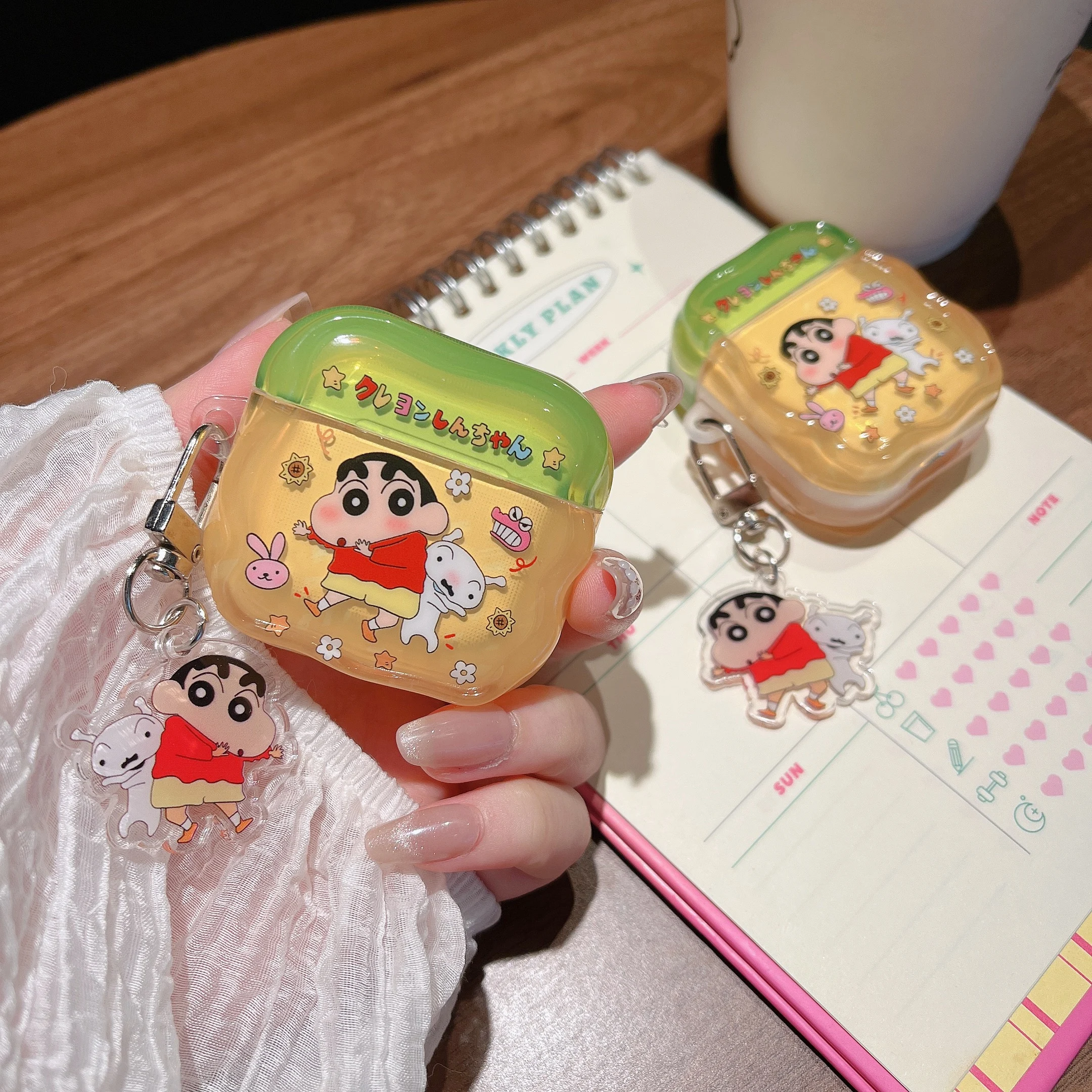 

Cartoon Character With CrayonShin-chan Nohara Shiro Earphone Case for AirPods Pro 3 2 1. /4/3/2/1 Cover Accessories With Pendant