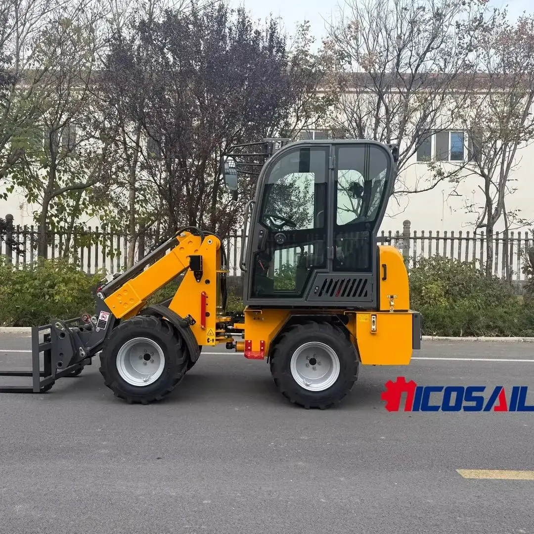 

Chinese Epa engine front-end telescopic arm micro wheel loader with cab and different accessories