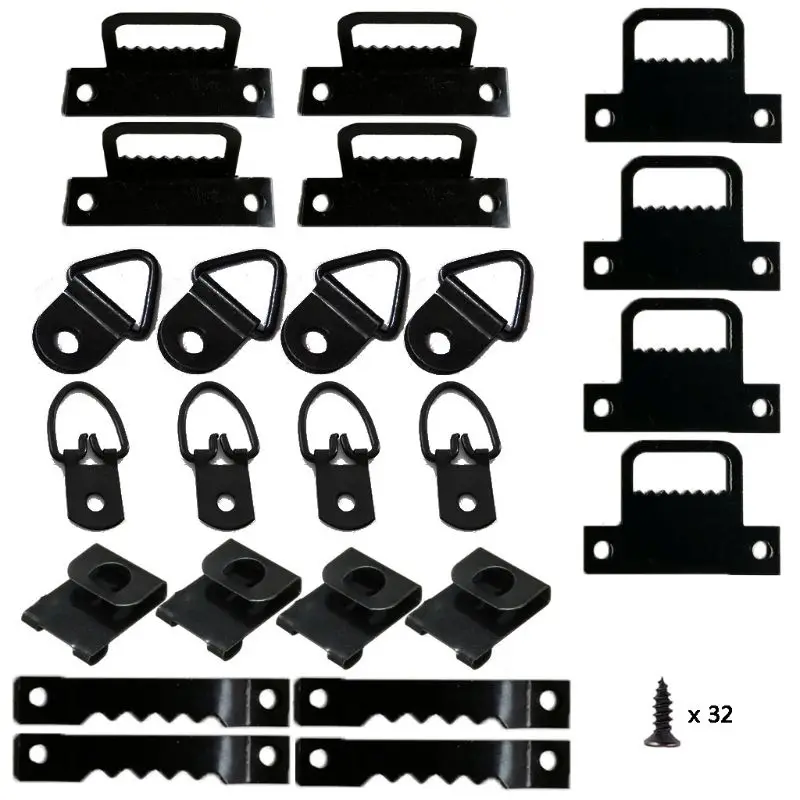 56pcs/set Photo Picture Frame Hanging Kit Heavy Duty Serrated Hanger Hardware For Wall Mounting