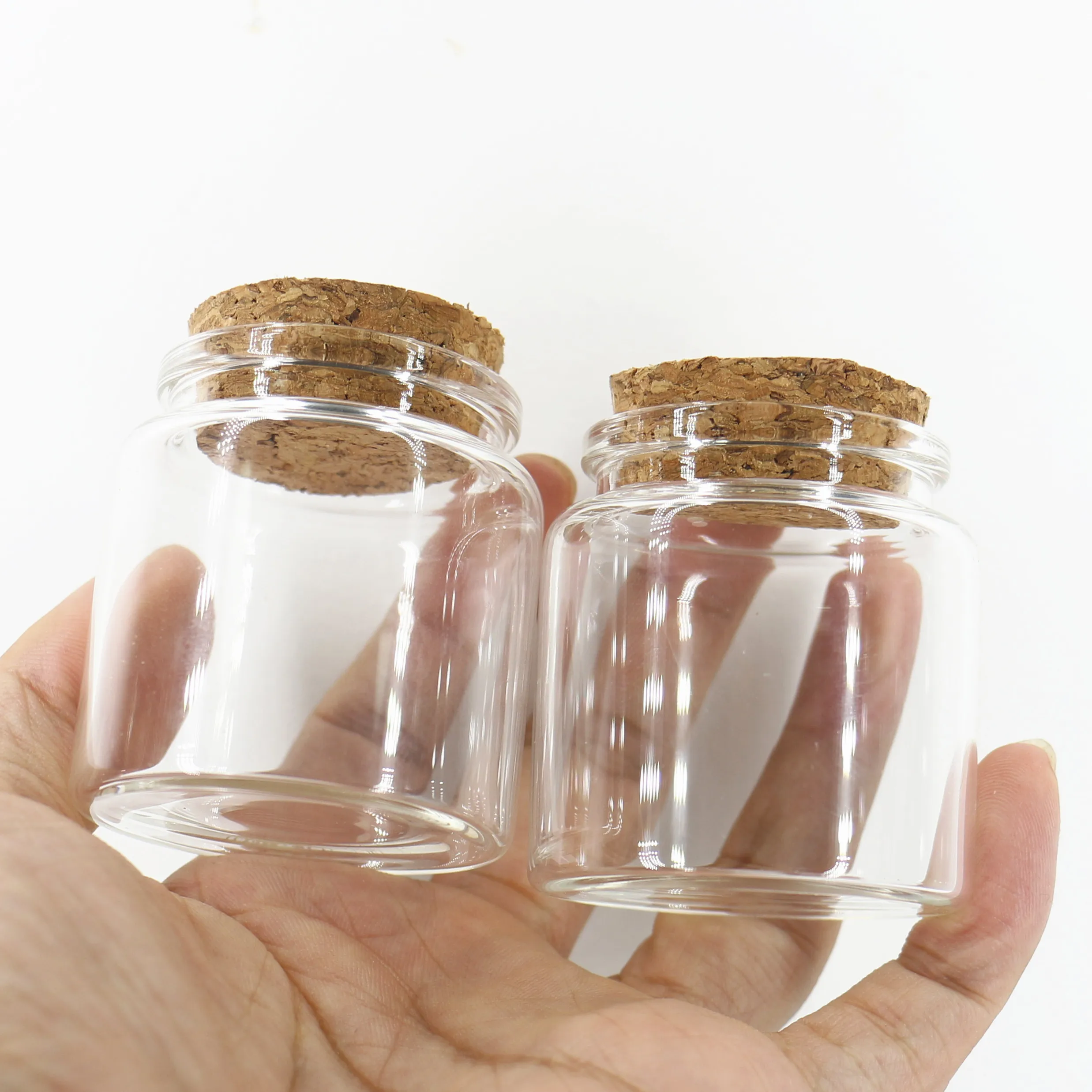 12 Pcs/lot 47*50mm 50ml Glass Bottle Stopper Glass Jars Spicy Storage Cork Containers Dragees storage Jars Vials Test Tube