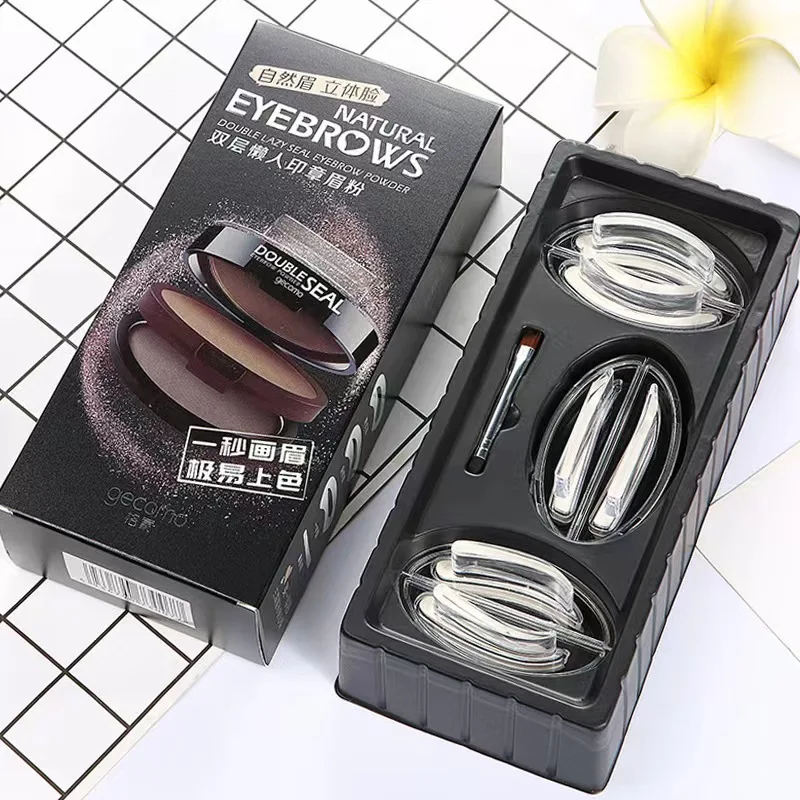 NEW Adjustable Eyebrow Stamp Kit Perfect Arch Eyebrow Shadow Powder Palette Eyebrow Seal Eye Brow Enhancers Eye Brow