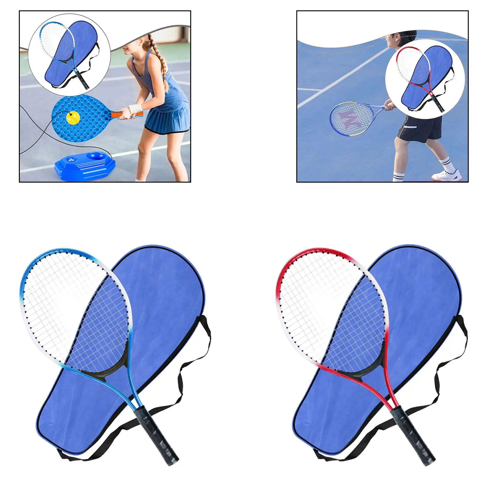 

Beginner Tennis Racket Comfortable Nonslip Grip Kids Tennis Racquet Sport Paddle Solo Tennis Training Garden Beginner Player Gym