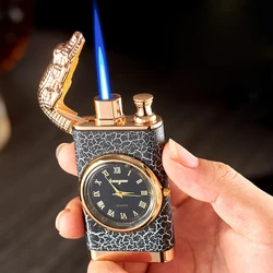 Double Fire Switching Crocodile Head Lighter Smoking Accessories Butane Gas Lighter Windproof Cigarette Lighters Torch Lighter