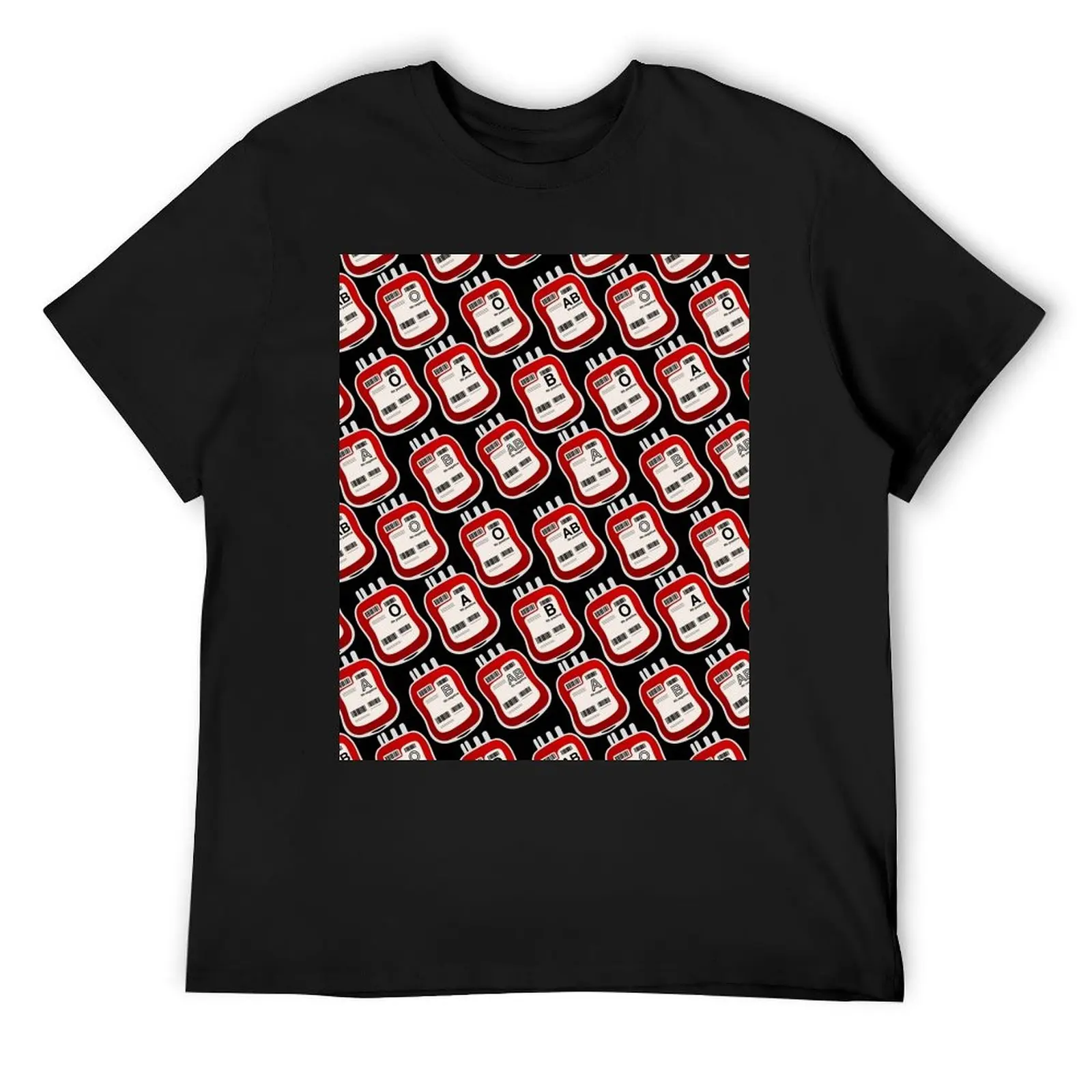 

Blood Bank RBC Pattern Black T-Shirt graphic t shirt vintage shirts graphic tee cotton graphic tees Men's t shirts