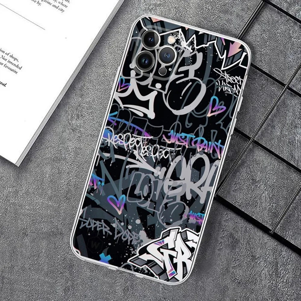 Graffiti painting art Phone Case For iPhone 15 14 11 12 13 Mini Pro XS Max Cover 6 7 8 Plus X XR SE 2020 Funda Shell