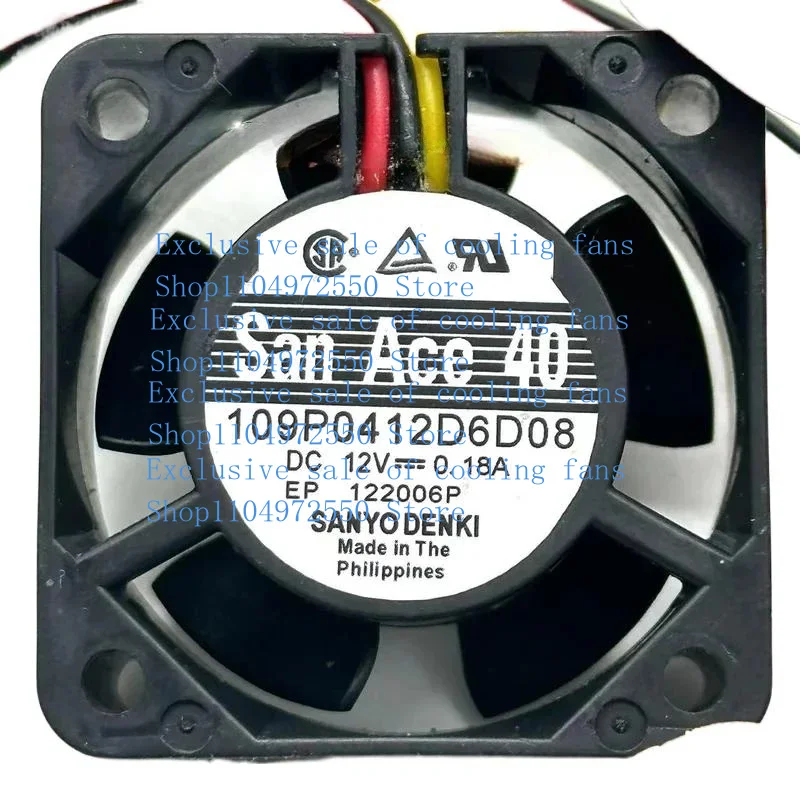 X для SANYO DENKI 109P0412D6D08 DC 12 В 0,18 А 40X40X20 мм 3-проводной охлаждающий вентилятор для сервера X для SANYO DENKI 109P0412D6D08 DC 12 В 0,18 А 40X40X20 мм 3-проводной охлаждающий вентилятор для сервера
