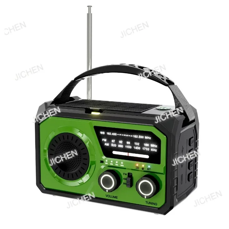 

Outdoor emergency Bluetooth radio, power bank, multi-functional solar hand crank charging