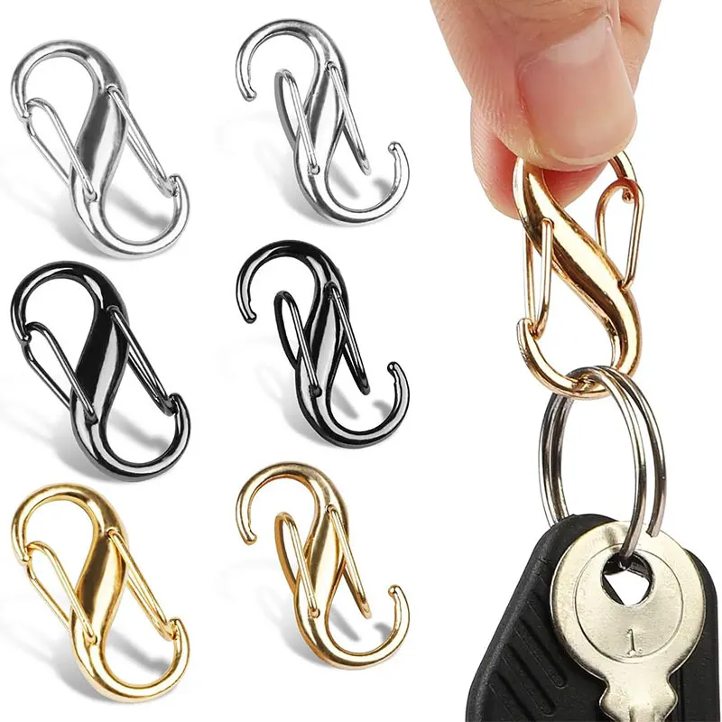 5/10PCS Zipper Clips Anti Theft Zippers Locks Clip Zipper Pull Replacement  Dual Spring S Carabiner Zippers Clip for Luggage