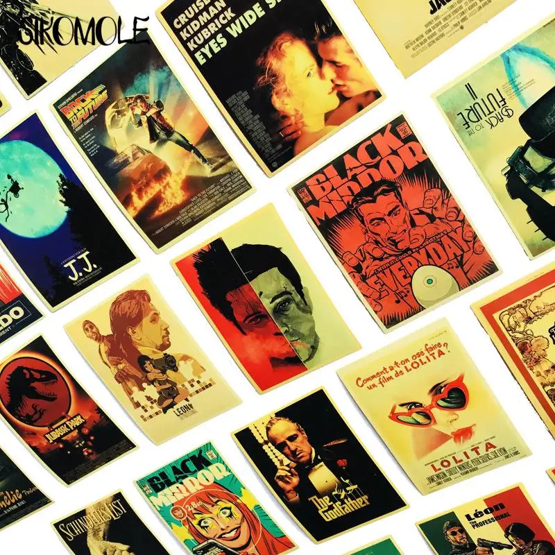 10/30/54pcs Classic Movie Sickers Luggage Laptop Art Painting Kill Bill Pulp Fiction Poster DIY Toy Decal Stickers Skateboard F5