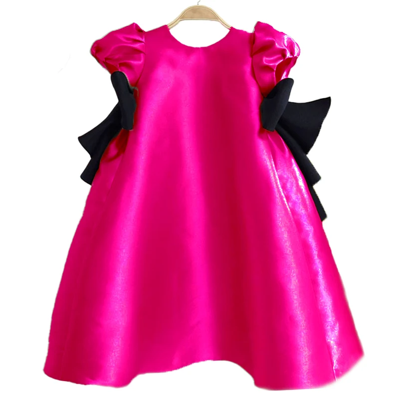 

Hot Pink Green Blue Knee Length A-line Girls Birthday Dress Toddler Ceremonies Party Princess Gown Size 1-14 Customizable Dress