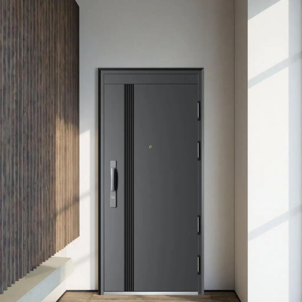 

Surface Sanding Treatment Apartment Hinged Door with Password Lock Manual Operation Security Doors Aluminum Entrance Doors