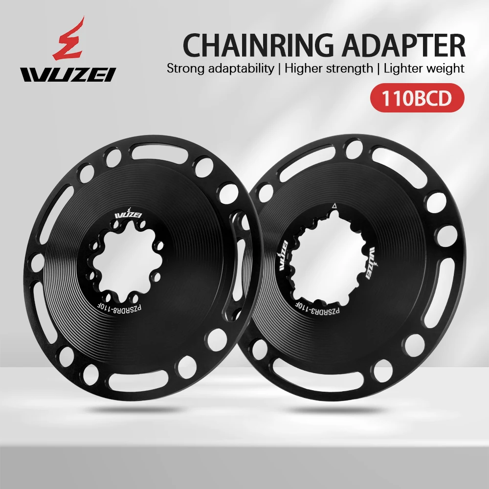 WUZEI Direct Mount Converter 3/8 Bolts MTB Adapter aluminum alloy， CNC cutting 110BCD 4/5 Arms  Road Bike Chainring Converter