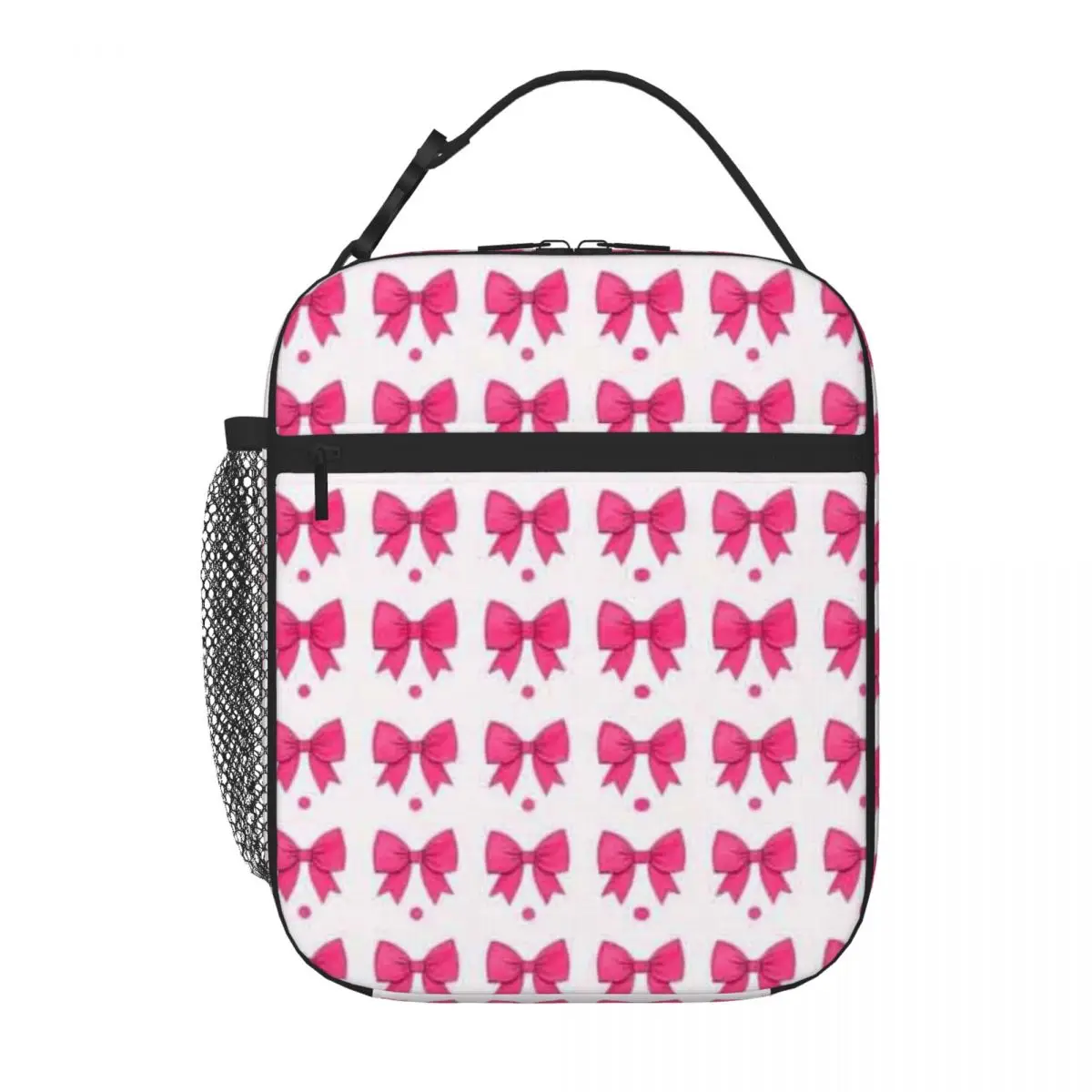 Bestselling Hot Pink Coquette Pattern Three Compartment Reusable Lunch Bag Safari Lunch Carry Lunch Bag
