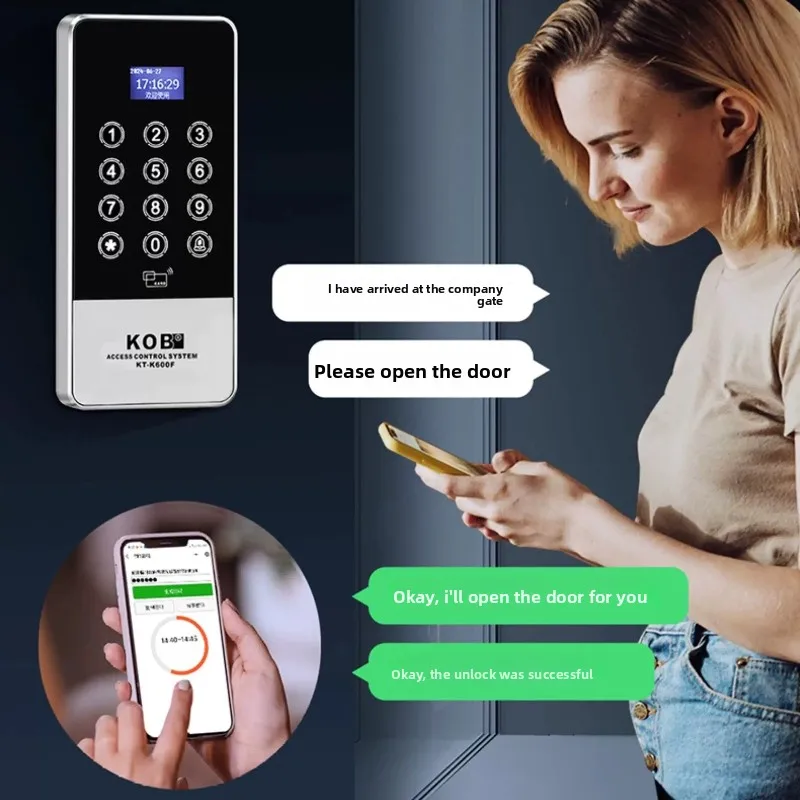 KOB Waterproof Fingerprint Access Control System All-in-one Machine Set Electric Plug Lock, Magnetic Lock, Card Swiping Password