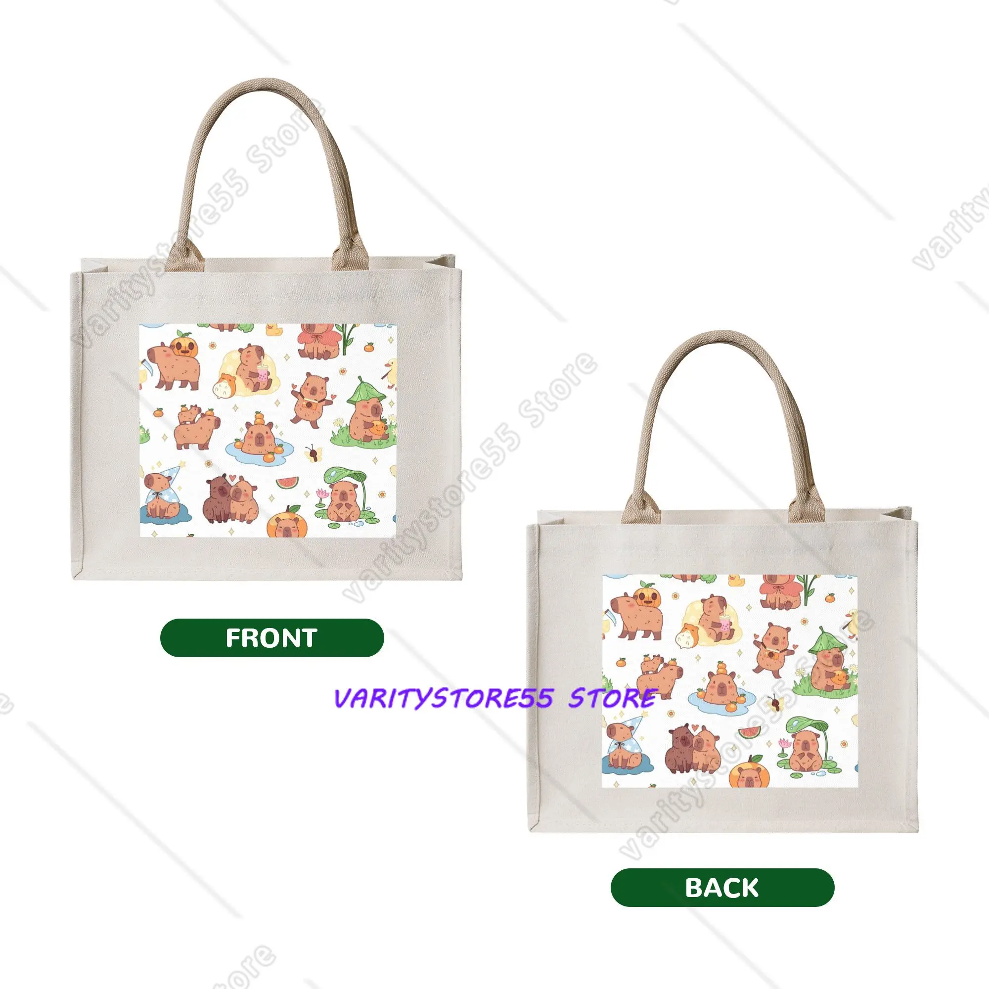 Funny Colourful Creative Capybara Printed  Grocery Tote Shopping Bags Women Fashion  Shopper Shoulder Bags Big Capacity Handbags