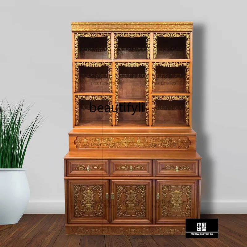 

Tibetan style, Buddhist shrine solid wood offering table, Buddhist shrine wealth shrine Xianjia Road offering table for home use