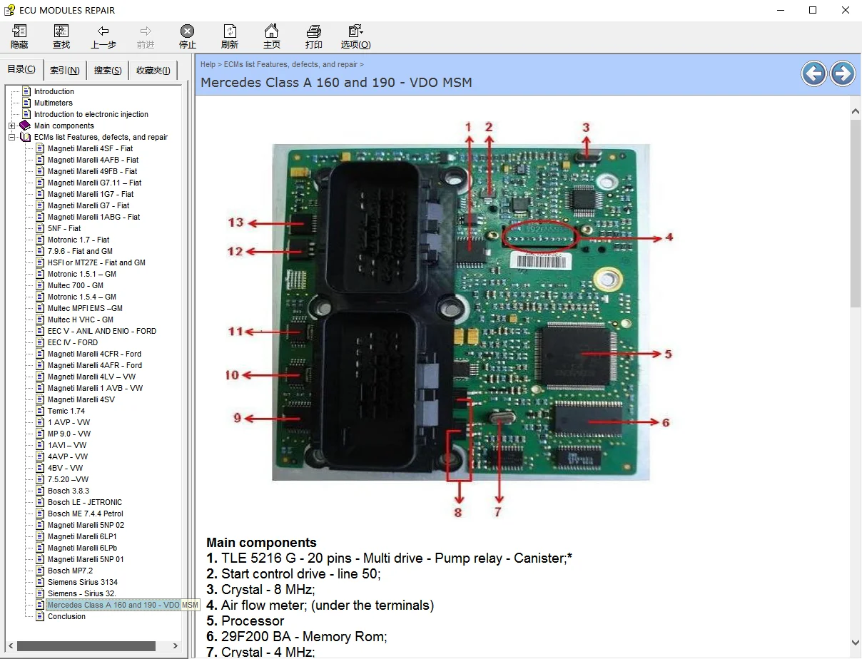 ECU MODULES Repair Helper E-Book ECU Repair Software ECUs Pinout Immo Location Multimeters Transistor EEprom RAM PAL Decoder