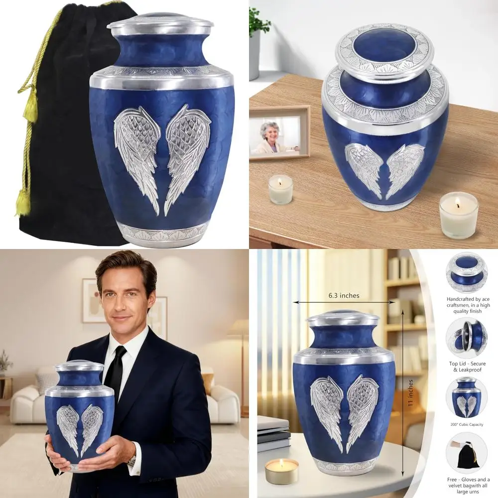جرار حرق الكبار للرجال والنساء، جرار رماد مزخرفة للذكور والإناث البالغين، جرار دفن أنيقة للبقايا البشرية #1