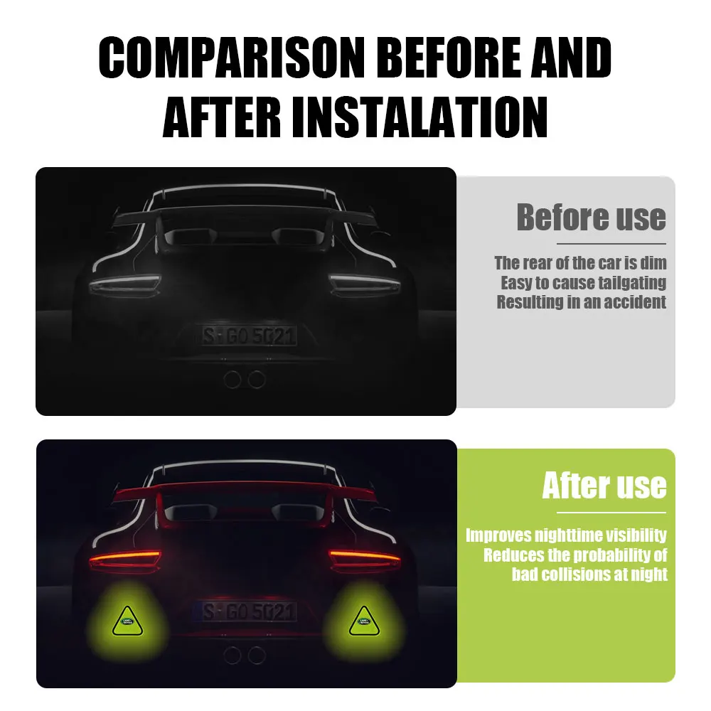 waterproof Car trunk fluorescent sticker Rainy/night warning stickers For Landrover SVR Discovery Evoque Range Rover Guardian