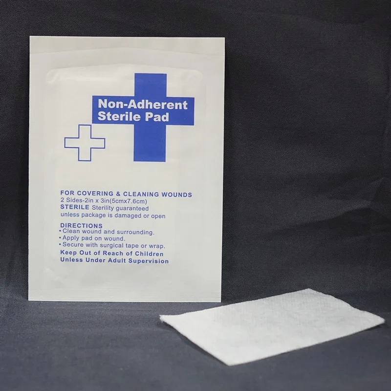 50Pcs 5x7.5cm Medical Non-Adherent Sterile Pad Non-Woven Hemostatic Wound Dressing Pad Home Outdoor First Aid