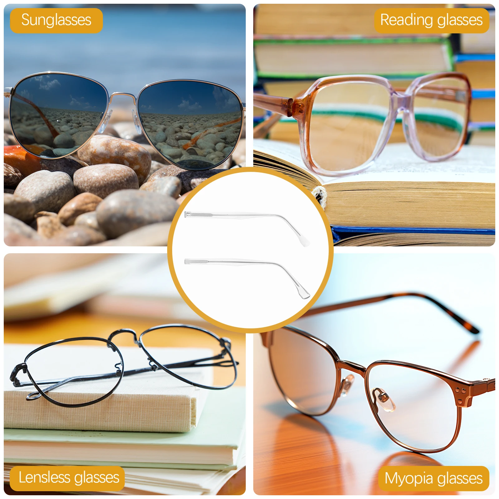 

Glasses Accessories Eyeglasses Temple Metal Replacements Sunglasses Frame Universal Parts Comfortable Sturdy Resin Anti