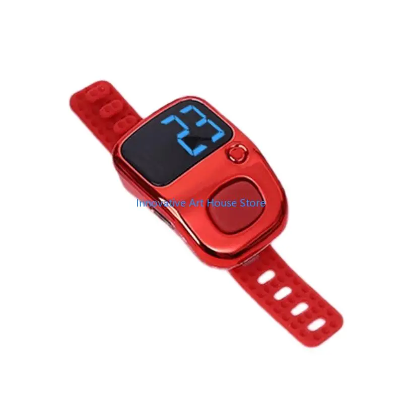 E1PC Rechargeable Digital Counter with LED Screen Timer Silicone Strap Comfort Fit for Easy Counting Portable Clickers