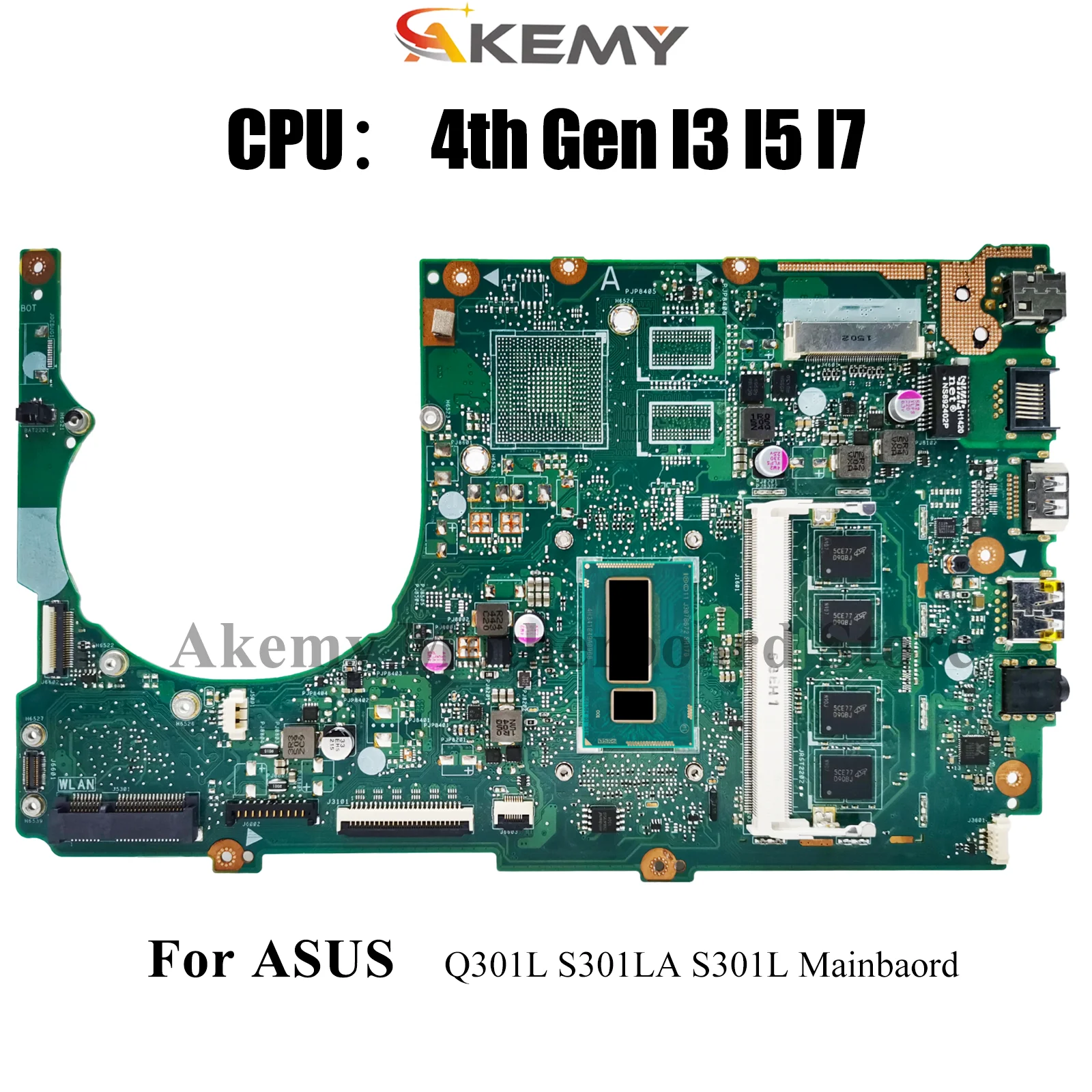 

S301LA Laptop Motherboard For ASUS VivoBook S301LA S301LP Q301L S301L Notebook Mainboard W/ I3 I5 I7 CPU 100% tests OK fast ship