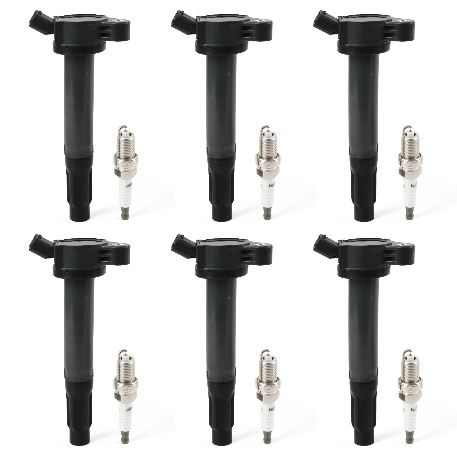 6PCS Ignition Coil & Spark Plug 9091902251 9091902255 For Toyota Avalon Camry RAV4 Tundra Highlander Sequoia Sienna 점화플러그