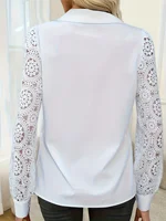Tempérament ample femme chemise mode blouse décontractée élégant à manches longues femme chemise vacances week-end haut 3