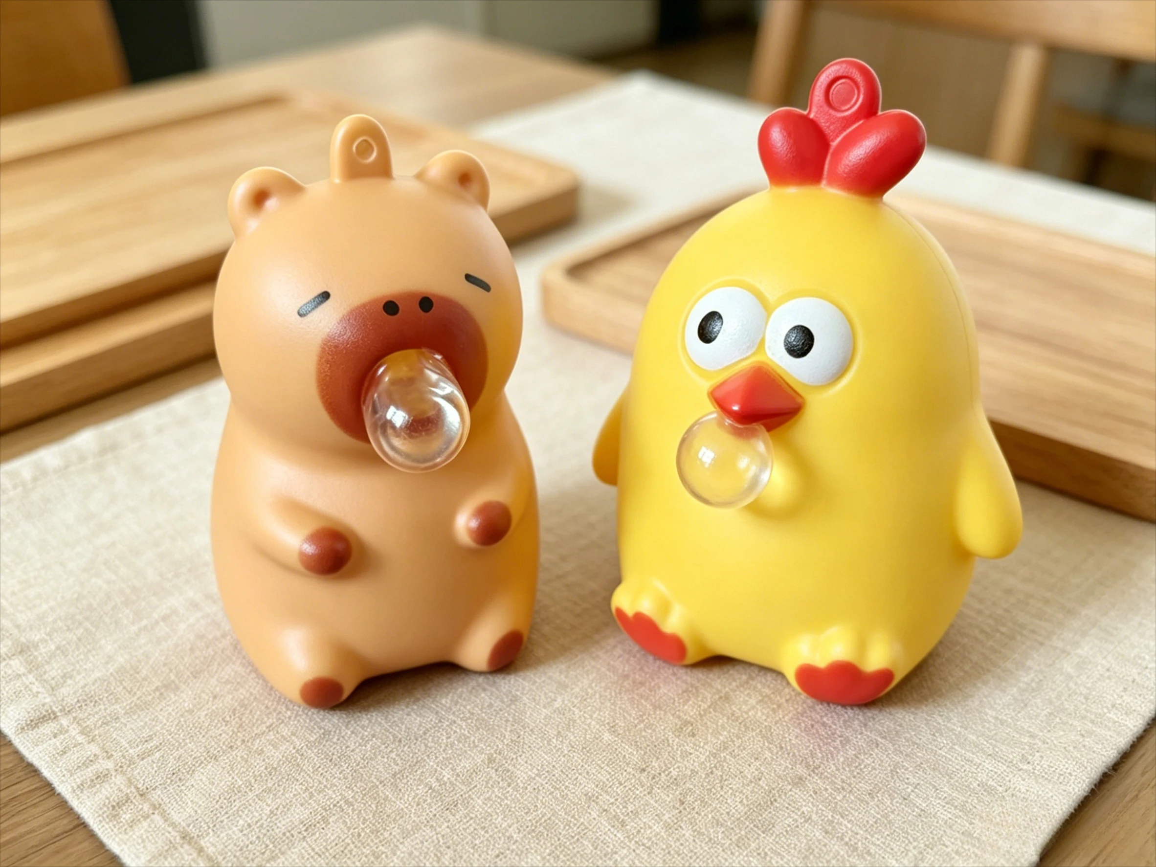 Decompression Bubble Blowing Doll Cute Chicken Pinch Music Desktop Ornament Creative Gift