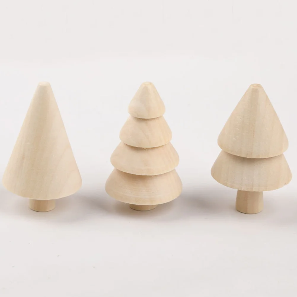 

1Set Unfinished Wooden Xmas Tree and Acorn DIY Craft Decoration Christmas Festival Home Table Ornament Blank Wooden Tree