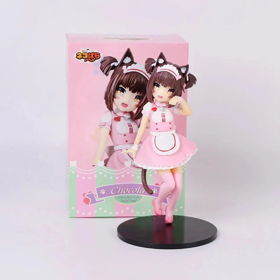 NEKOPARA 18CM Anime Cat Maid Figuur - Chocolade Vanille Leuke PVC Collectible Statische Pop Mooie Kat Stijl Model voor Kinderen