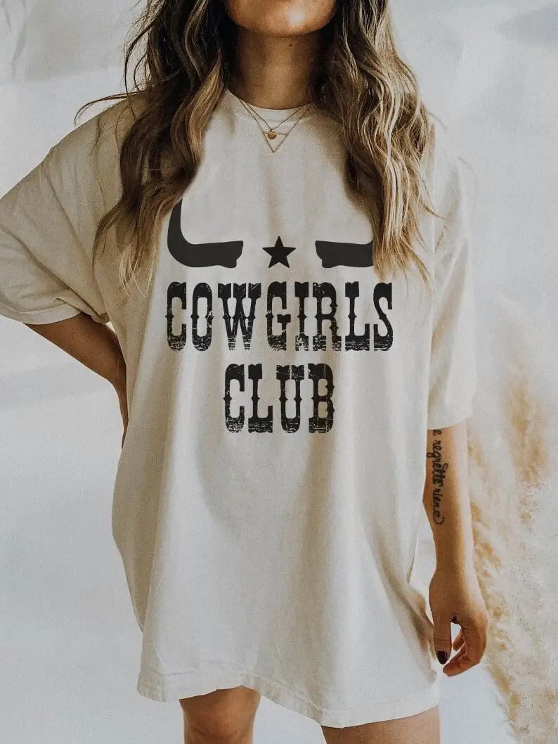 Cowgirl shirt country concert tee western T dress oversized graphic outfit retro